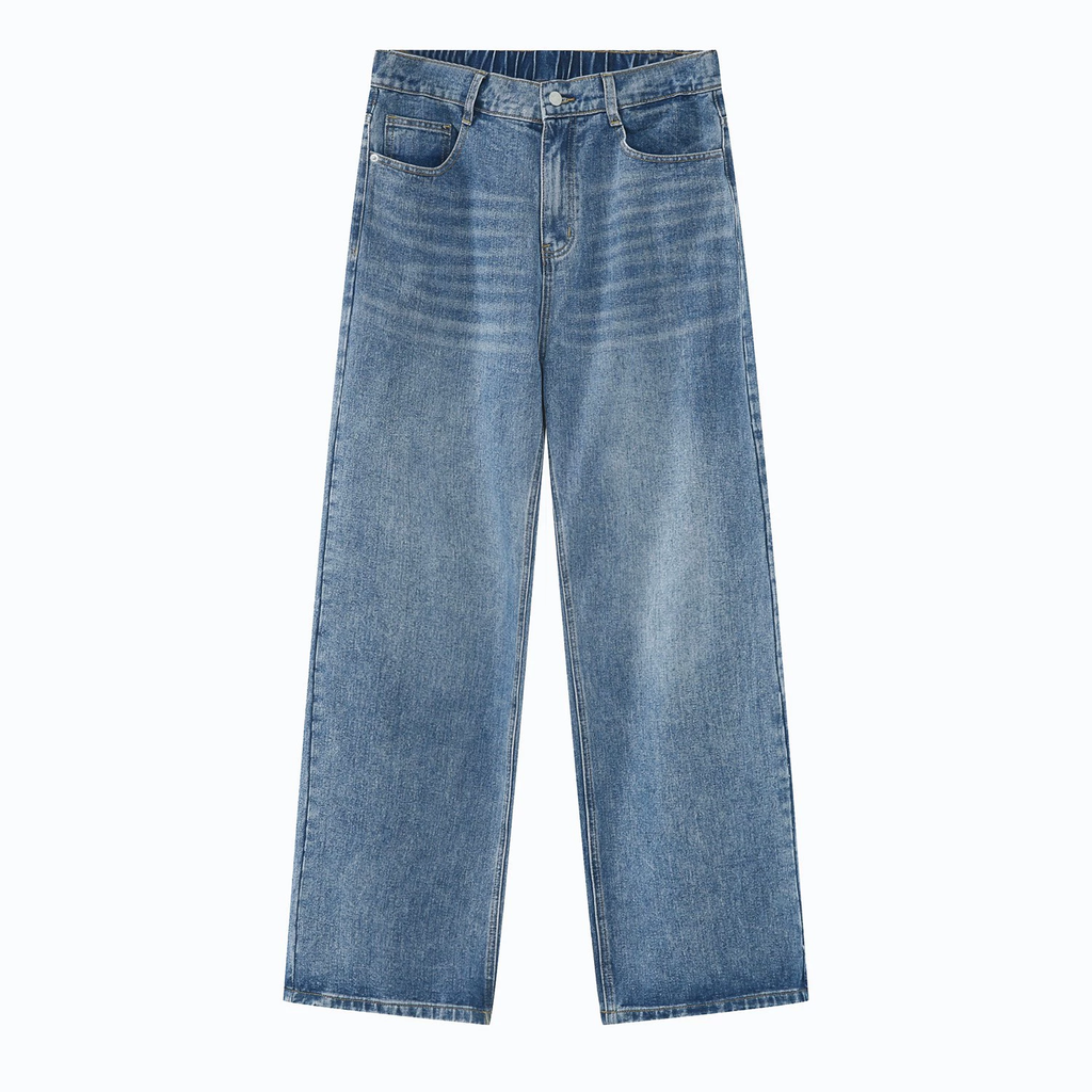 Quần Jean Nữ Ống Đứng Dáng Rộng Cạp Lưng Thun Co Giãn - 8 Màu Cổ Điển