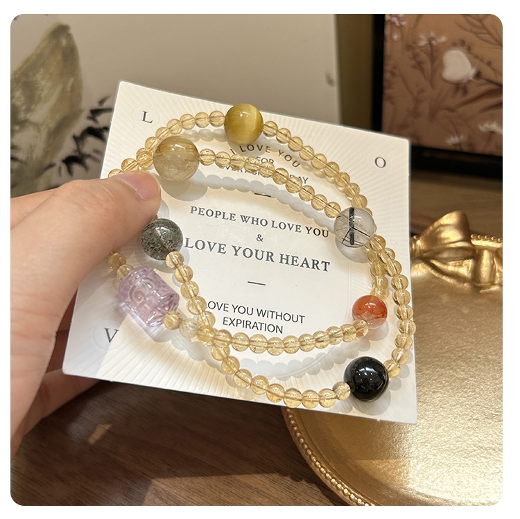 Vòng tay Wrap Bracelet đá tự nhiên ngũ sắc Cao Cấp TS116240