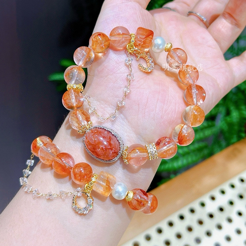 Vòng tay phong thủy đá mặt trời Sunstone tự nhiên cao cấp TS101240