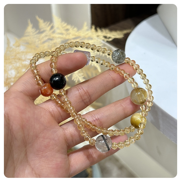 Vòng tay Wrap Bracelet đá tự nhiên ngũ sắc Cao Cấp TS116240