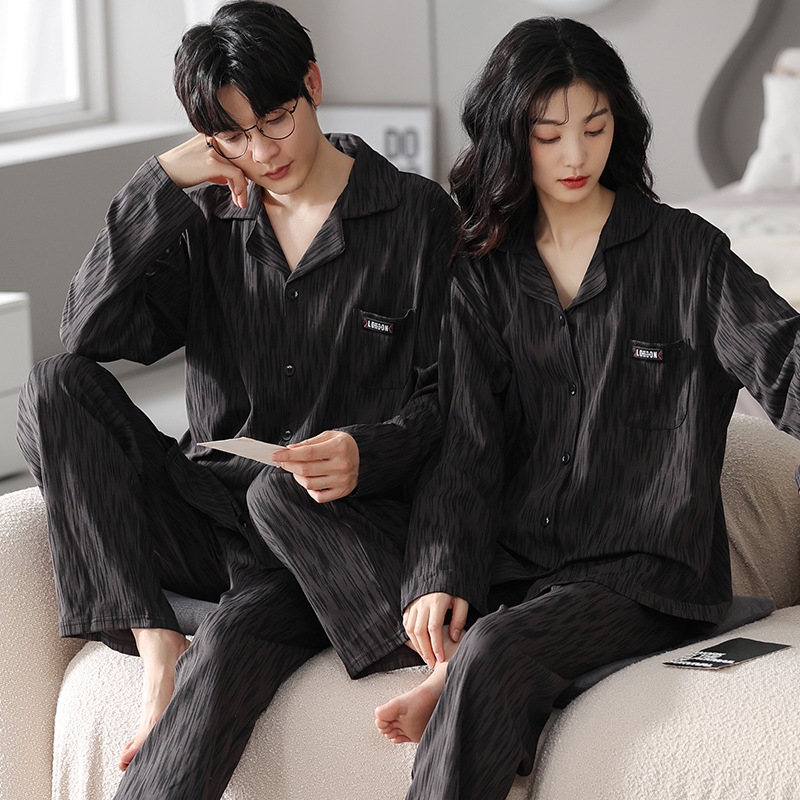 Set bộ đồ ngủ thun gân cao cấp thanh lịch sang trọng thu đông mới nhất D543240