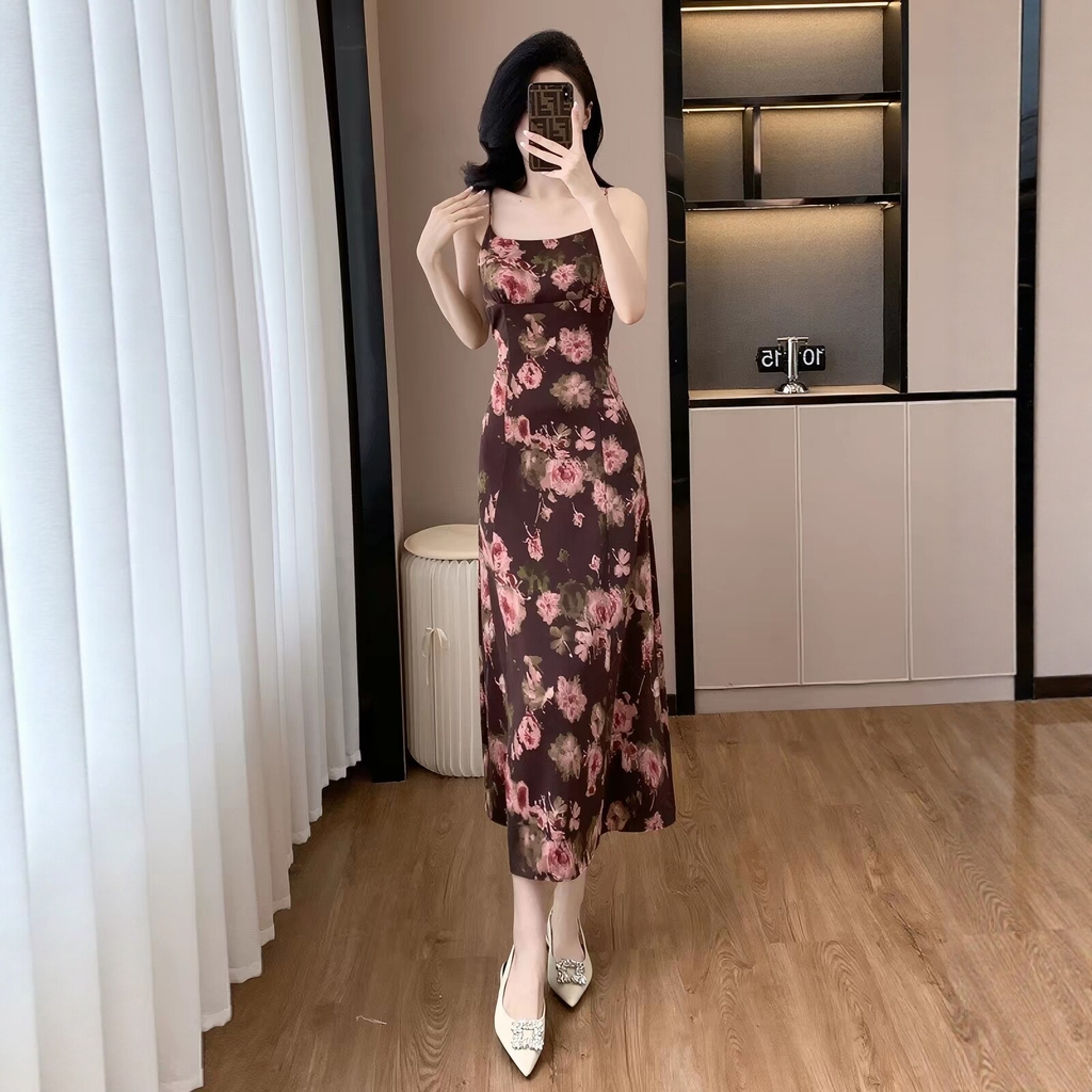 Set 2 món: Áo khoác + Đầm hoa nhí phong cách Pháp B680