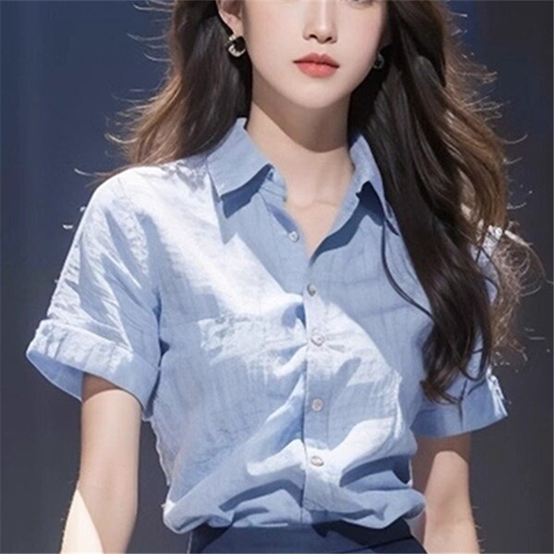 Set áo sơ mi quần ông rộng xanh cap cao khí chất rạng ngời phong cách hiện đại xu hướng bán chạy xuân hè mới D255240