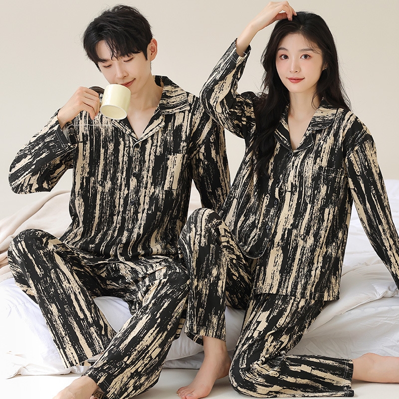 Set bộ đồ ngủ thun gân cao cấp thanh lịch sang trọng thu đông mới nhất D543240