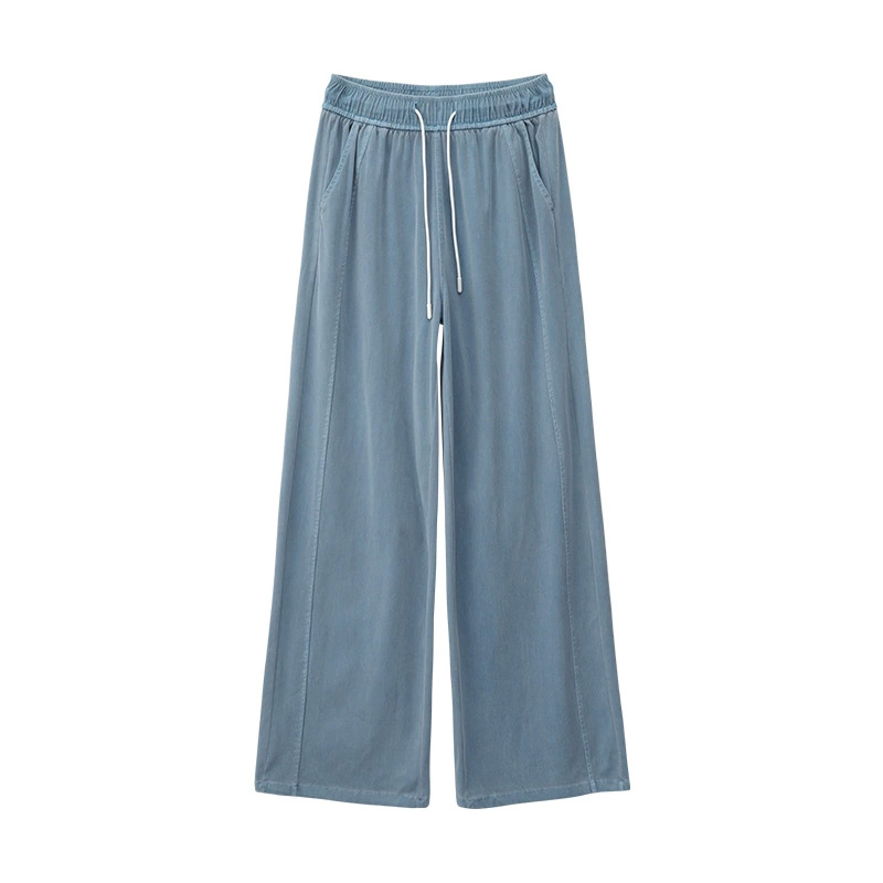 Quần Bò Tencel Nữ Ống Rộng Cạp Cao Dáng Suông - Chất Lyocell Mỏng Mát, Rũ Đẹp Tôn Dáng
