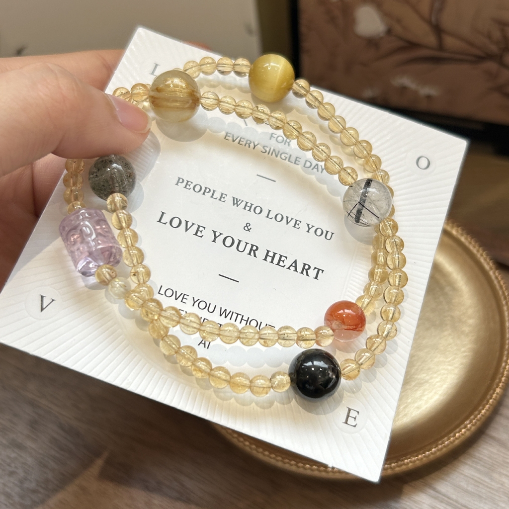 Vòng tay Wrap Bracelet đá tự nhiên ngũ sắc Cao Cấp TS116240