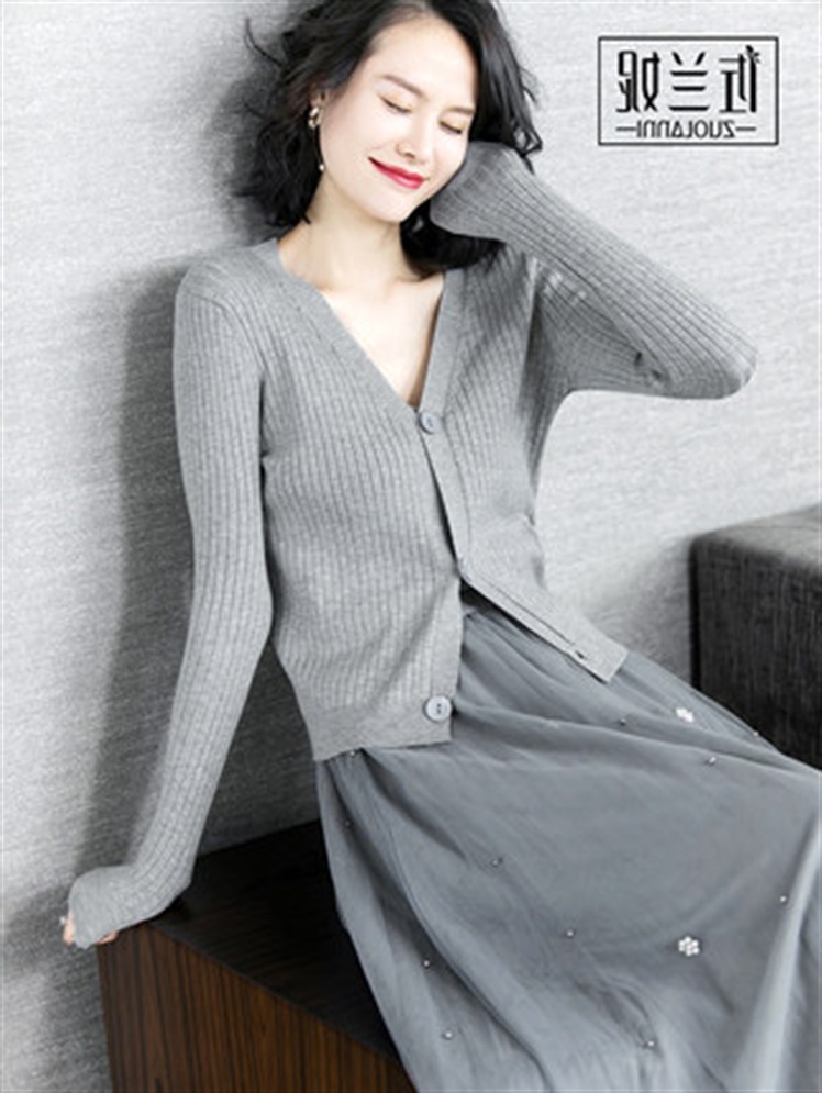 Set đầm 3 mảnh phối áo cardigan chân váy thu đông Xiny D316230