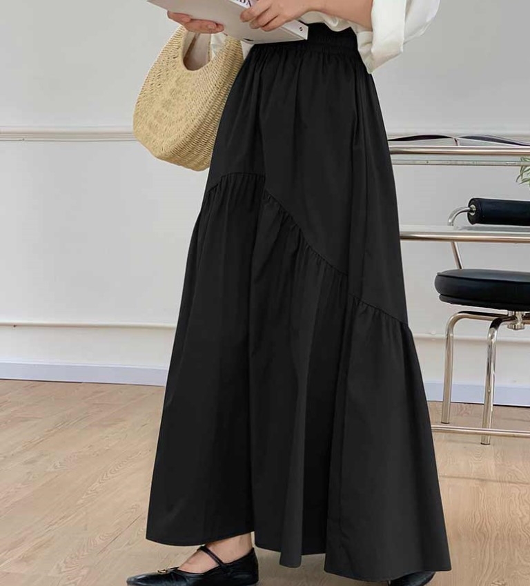 Chân váy kate thô nhiều màu lưng cao xếp li kiểu cổ điển váy đuôi cá phong cách Hàn Nhật D175240