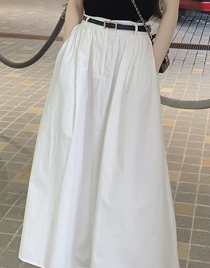 Set áo cộc chân váy trắng kèm belt phong cách Hàn Quốc nhẹ nhàng thanh lịch xu hướng mới nhất D177240