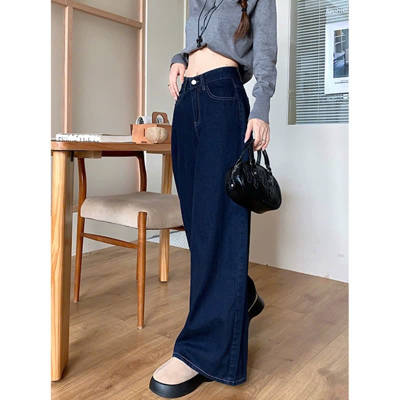 Quần jeans ống rộng cạp cao tôn dáng, phù hợp cho người thấp Quảng Châu Xiny QJ054250