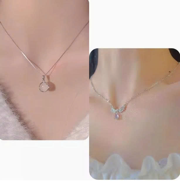 DÂY CHUYỀN MẶT ĐÁ MÃ NÃO TRẮNG – THANH LỊCH & TINH TẾ TS122250