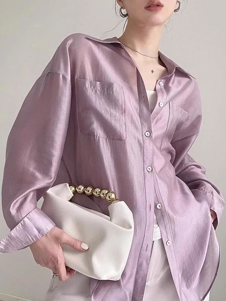 Áo Sơ Mi Lyocell Tencel 2025 – Áo Kiểu Dáng Thanh Lịch Cho Nữ D193250