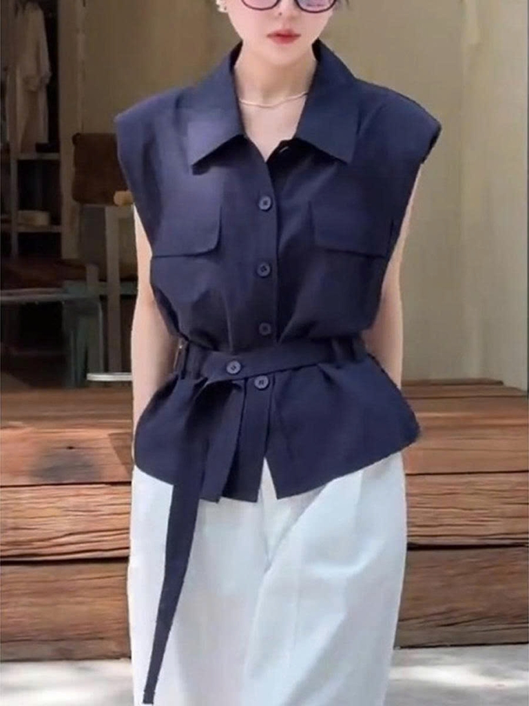 Áo sơ mi ve cao cấp kiểu Pháp – Thanh lịch & sang trọng mùa hè 2025 D226250