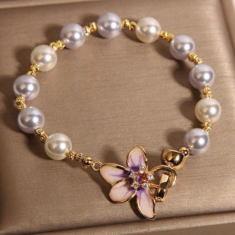 Vòng Tay Hạt Vỏ Hoa Tử Đằng Rừng Tiên –  Siêu Dễ Thương Dành Cho Nữ TS127250