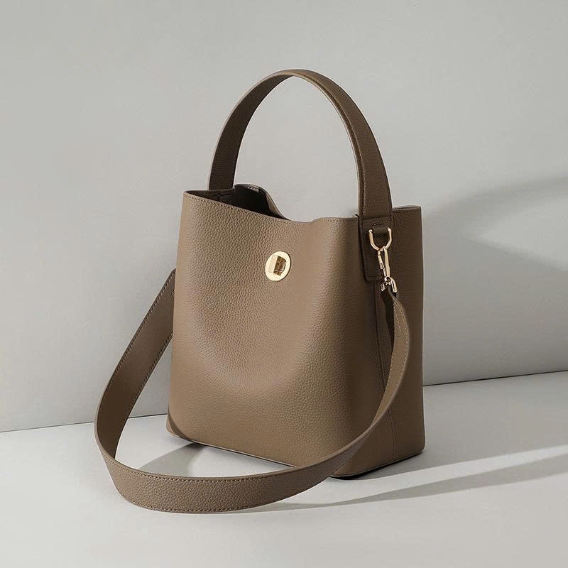 Túi xách phong cách mới 2025 – Túi xô da thật đeo chéo, đeo vai đa năng cho nữ TX227250