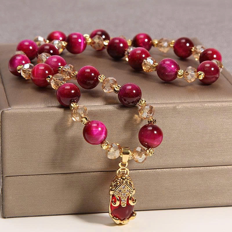 Trang Sức Vòng Tay Đá Mã Não Tự Nhiên Hai Lớp Cho Nữ – Mặt Dây Chuyền Tỳ Hưu Pixiu Độc Đáo TS129250