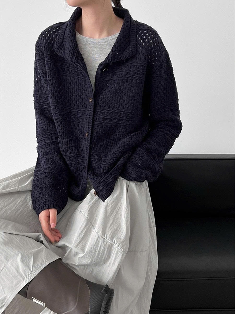 Áo khoác cardigan cổ khoét lỗ nữ – Mùa thu 2025 D253250