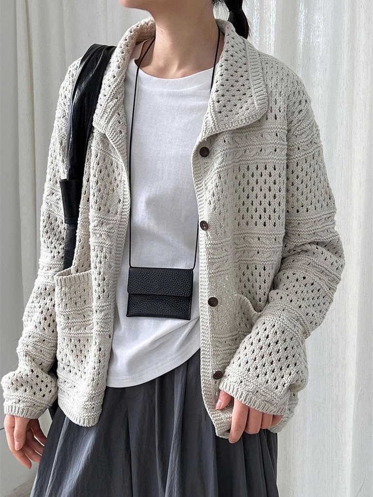 Áo khoác cardigan cổ khoét lỗ nữ – Mùa thu 2025 D253250