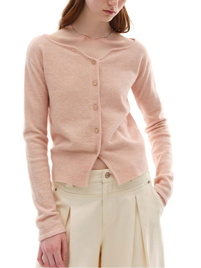 Áo khoác cardigan dệt kim nhẹ cổ chữ V Wave – Mùa xuân hè 2025 D257250