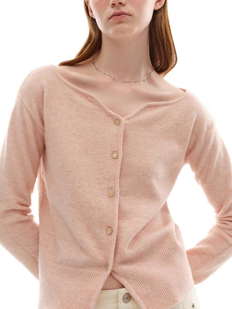 Áo khoác cardigan dệt kim nhẹ cổ chữ V Wave – Mùa xuân hè 2025 D257250