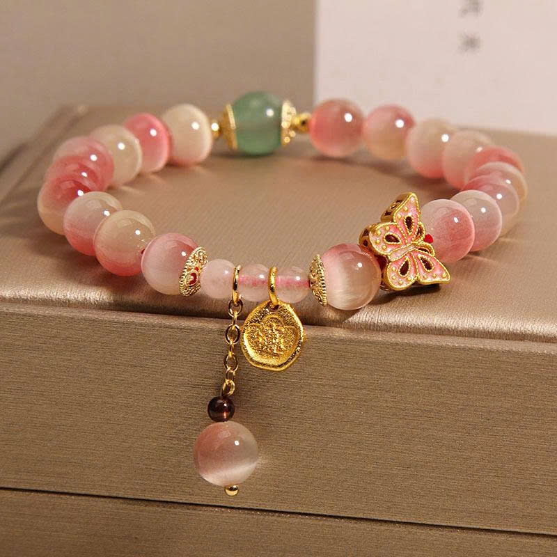 Vòng tay mắt mèo màu hồng gradient – Vẻ đẹp ngọt ngào, sang trọng dành cho nàng TS144250