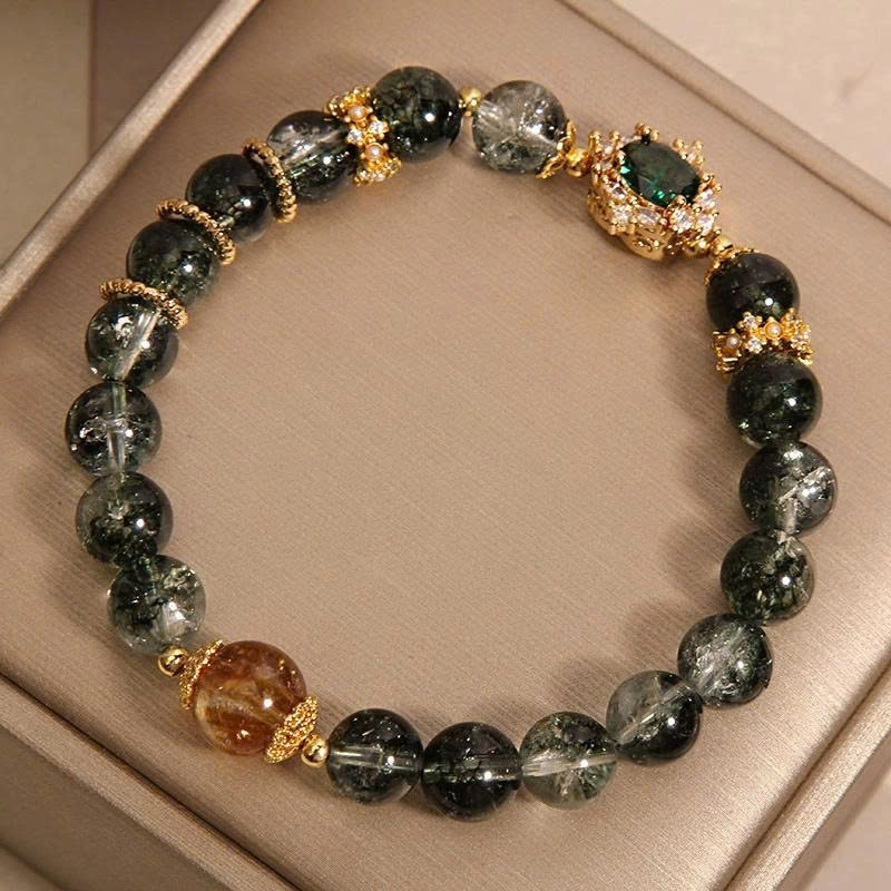 Vòng tay pha lê xanh & pha lê vàng – Sang trọng, tinh tế, chuẩn gu nàng hiện đại TS151250