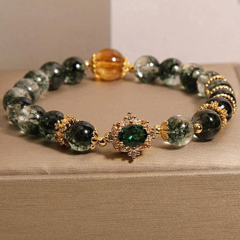 Vòng tay pha lê xanh & pha lê vàng – Sang trọng, tinh tế, chuẩn gu nàng hiện đại TS151250