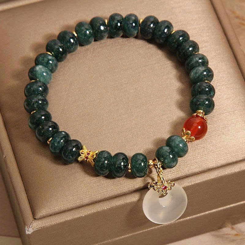 Vòng tay hạt bàn tính ngọc bích nước xanh tự nhiên – Sang trọng, tinh tế, cổ điển TS167250