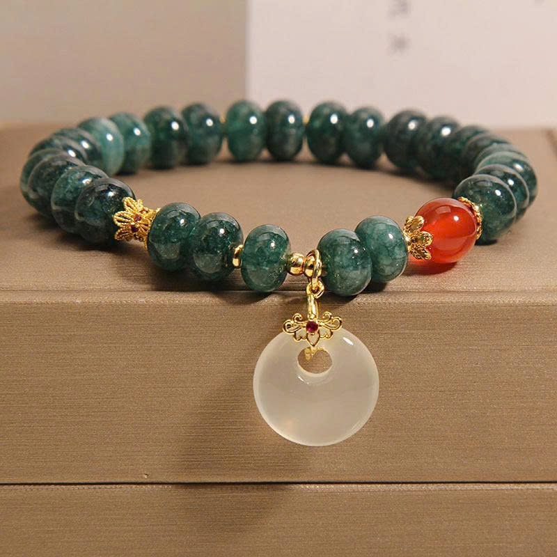 Vòng tay hạt bàn tính ngọc bích nước xanh tự nhiên – Sang trọng, tinh tế, cổ điển TS167250
