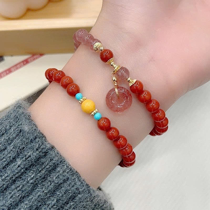 Vòng tay đá mã não đỏ tự nhiên 6mm cao cấp cho nữ TS178250