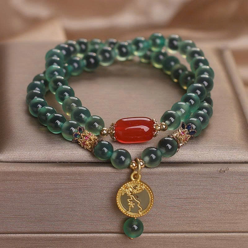 VÒNG TAY ĐÁ MÃ NÃO XANH TỰ NHIÊN HÌNH TRÁI TIM – THIẾT KẾ THỎ DỄ THƯƠNG, SANG TRỌNG VÀ TINH TẾ TS190250