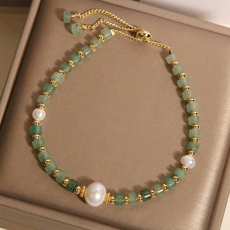 Vòng tay pha lê Aventurine xanh phong cách Trung Hoa – Vòng ngọc trai kéo ra sang trọng, tinh tế cho nữ TS223250