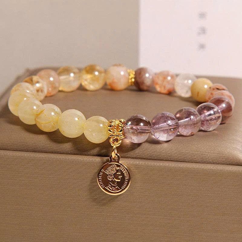 Vòng tay pha lê chùa vàng tự nhiên cho nữ – Sang trọng, tinh tế, màu tím may mắn, quà tặng ý nghĩa TS221250
