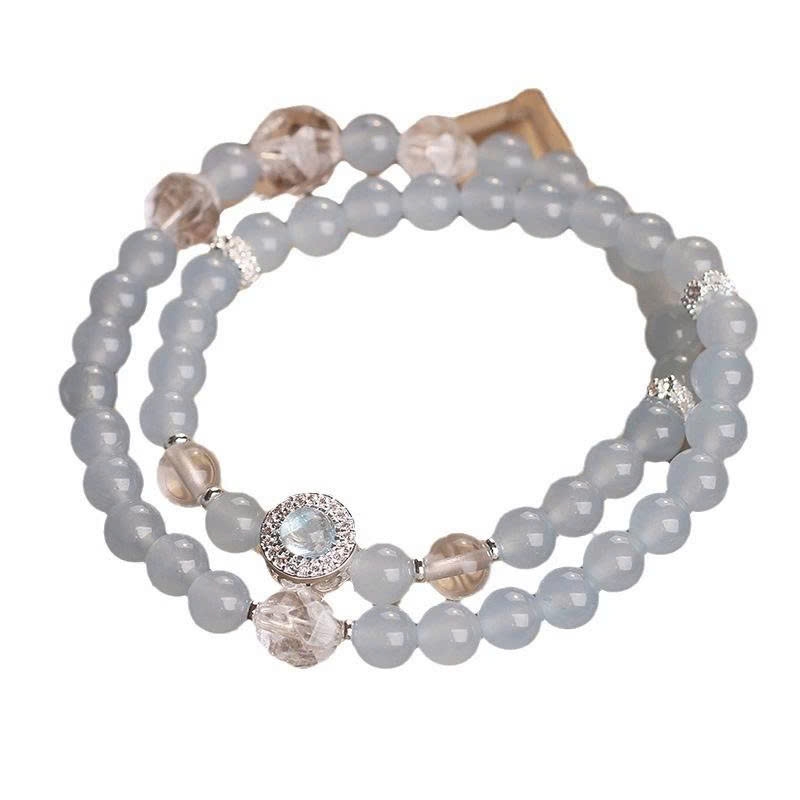 Vòng Tay Pha Lê Aquamarine Tự Nhiên - Màu Trắng Thiết kế độc đáo - Sang trọng tối giản TS239250