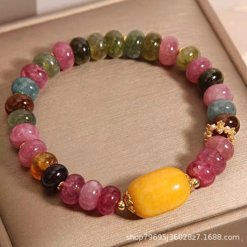 Vòng Tay Ngọc Bích Tourmaline Kết Hợp Topaz Lulutong – Vẻ Đẹp Tự Nhiên, Thanh Lịch TS241250