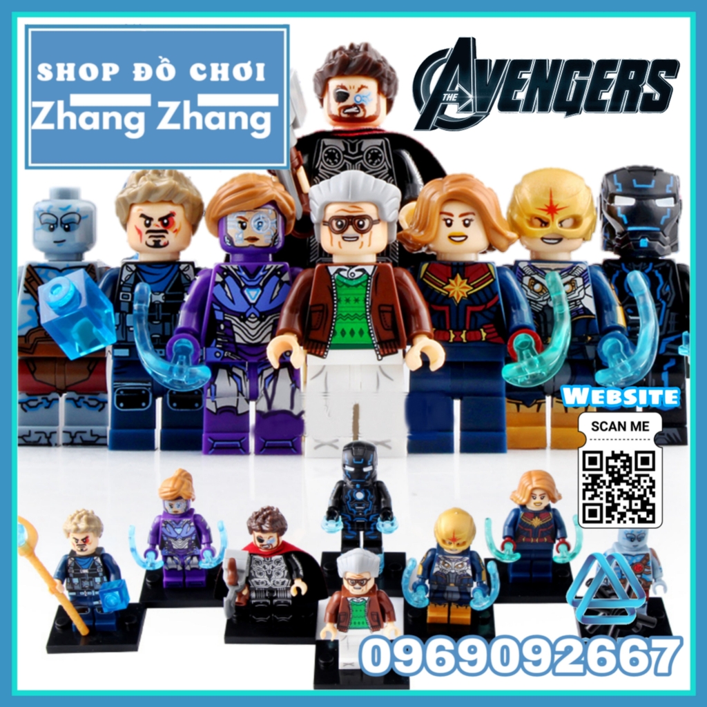 Xếp hình biệt đội Captain Marvel Stan Lee Thor Nova Korg Iron man Pepper  Tony Stark Lego Minifigures Xinh X0240 | Shop Lego Zhang Zhang