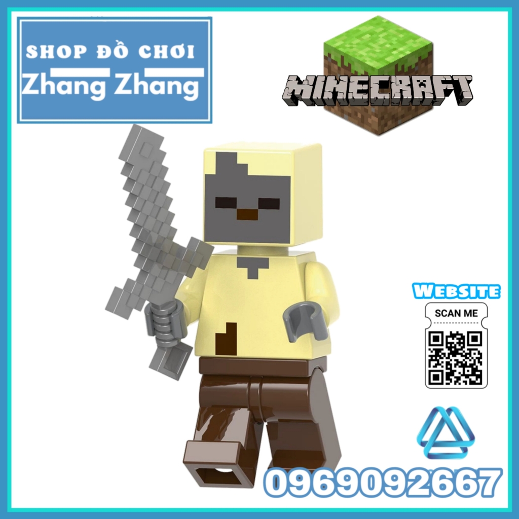Xếp hình các nhân vật Minecraft - Desert Villager - Drowned - Husk ...