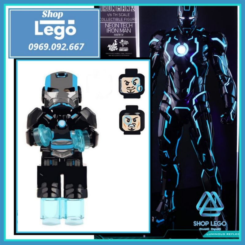 Xếp Hình Người Sắt Ironman Mark Iv Neon Tech Armor Lego Minifigures Mg0003  | Shop Lego Zhang Zhang