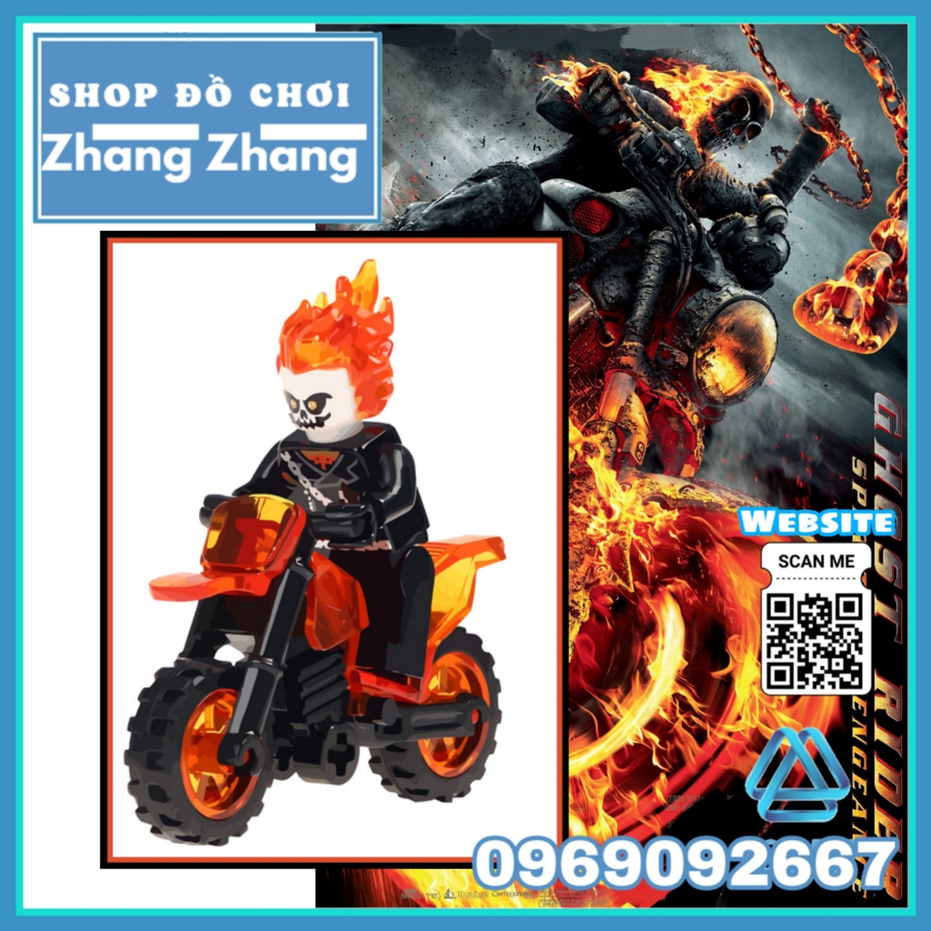 Ghost Rider kèm siêu xe cực chất Đồ chơi lắp ráp minifigure và Mô hình lắp  ghép sáng tạo Ma tốc độ DA030  BrickcoBrick