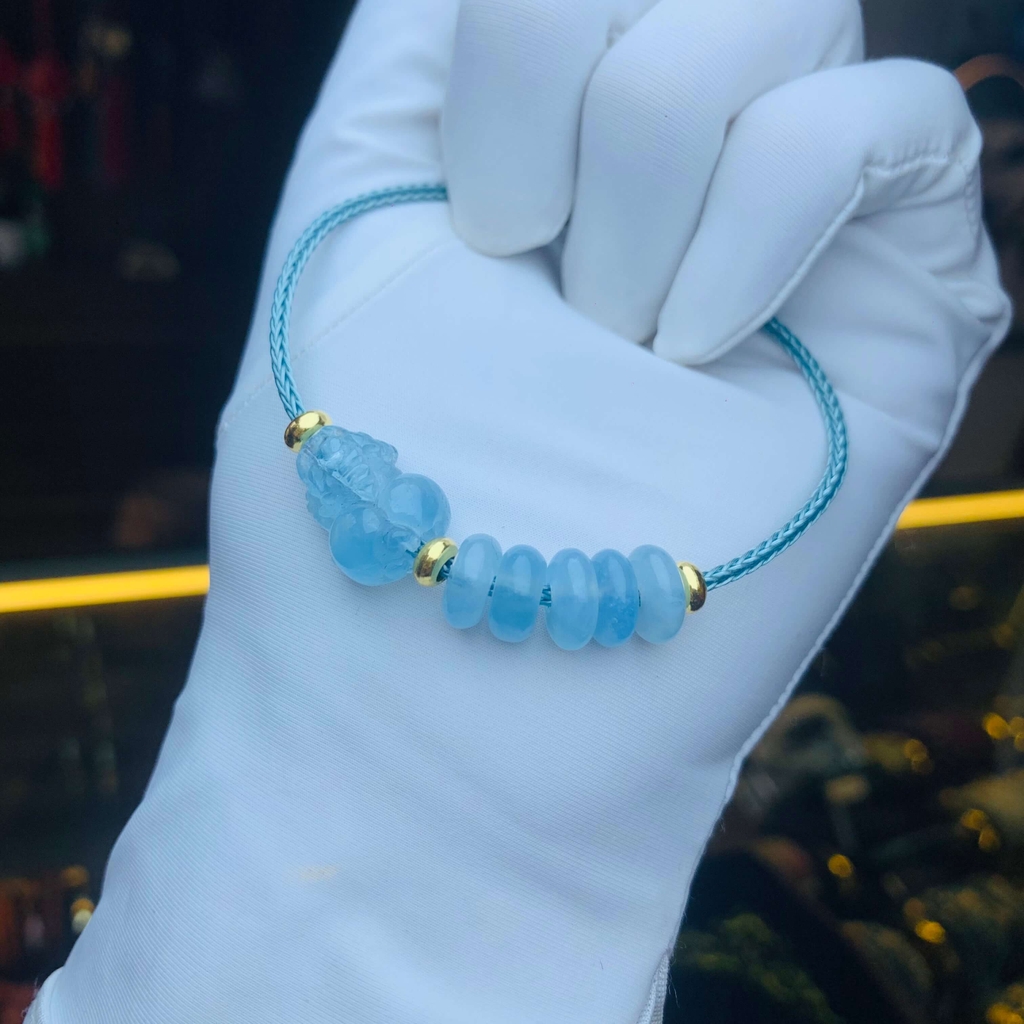 Tỳ hưu mix ngũ điếu đá Aquamarine