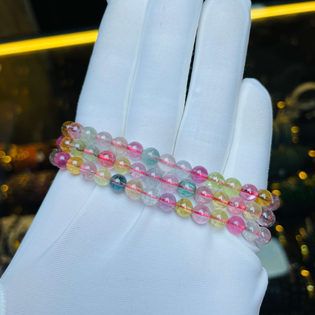Vòng đá Tourmaline 6li trong đẹp