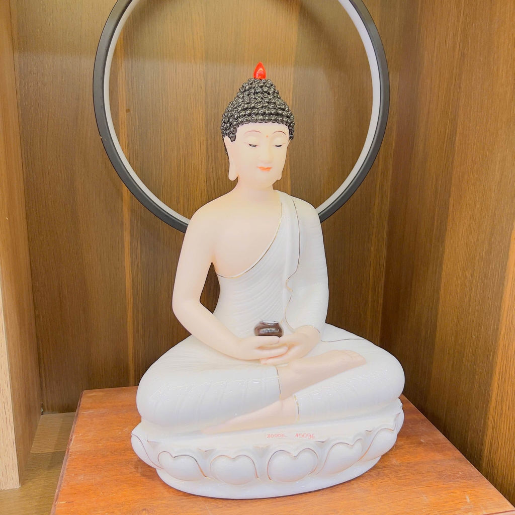Tượng Phật Thích Ca Mâu Ni Trắng Sứ – Thanh Tịnh & Trang Nghiêm