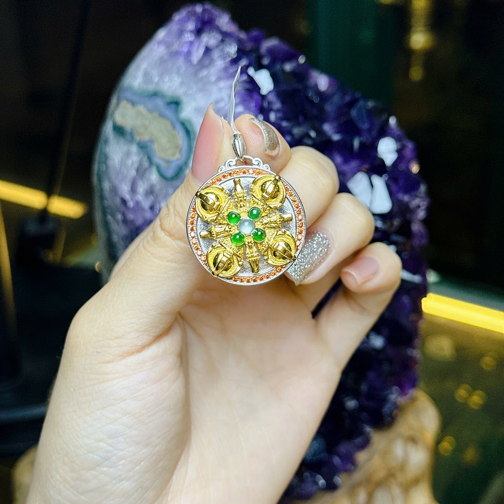 Mặt Dây Chuyền Kim Cang Xoay Bạc 925 – Pháp Khí Bình An & Trí Tuệ