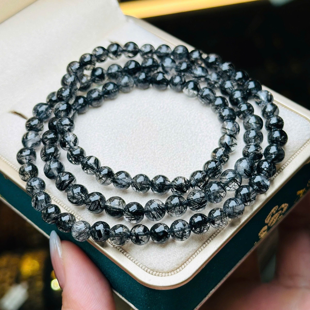 Chuỗi Thạch Anh Tóc Đen 5.2mm – Vẻ Đẹp Huyền Bí & Huyền Lực