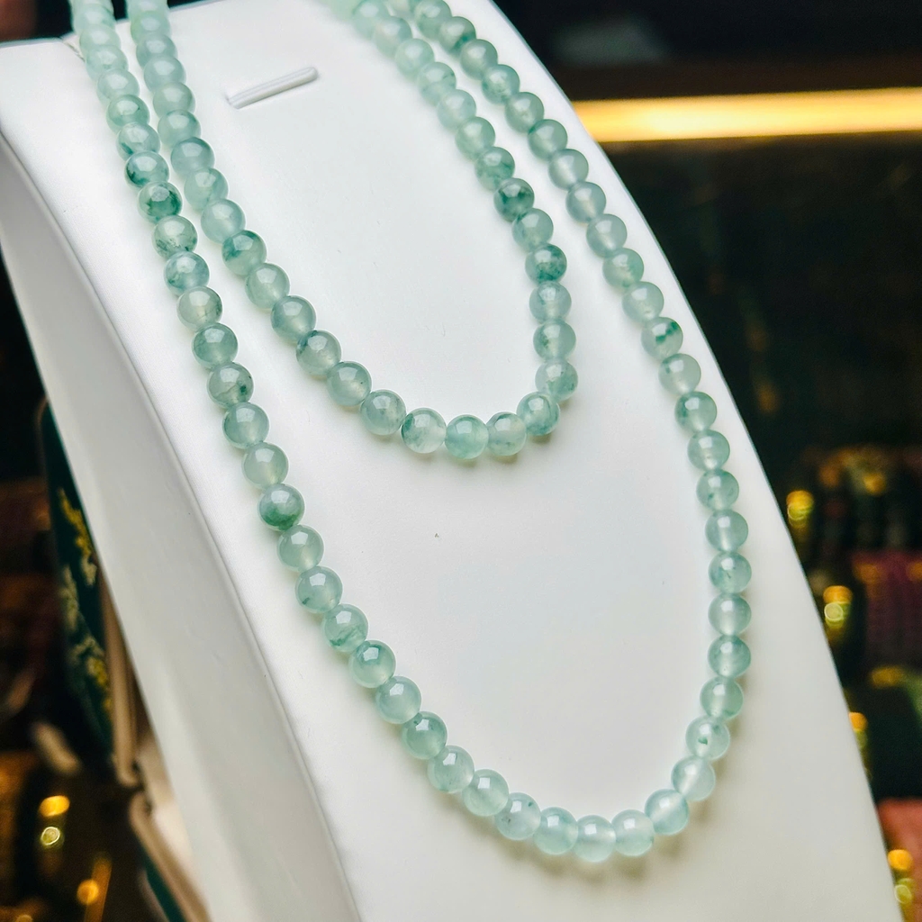 Chuỗi Phỉ Thuý Cao Băng Chủng Phiêu Hoa 6mm – Vẻ Đẹp Thanh Khiết & Sang Trọng