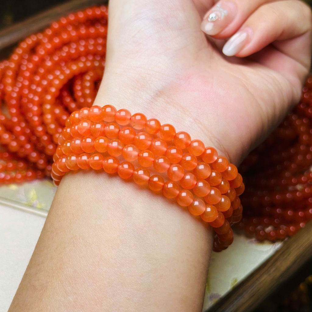 Chuỗi Ngọc Nam Hồng 5mm – Sắc Đỏ Cam Thời Thượng & Cuốn Hút