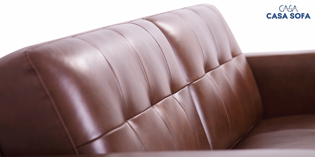 Cận chất da bò thật sofa Evan, màu sắc sang trọng