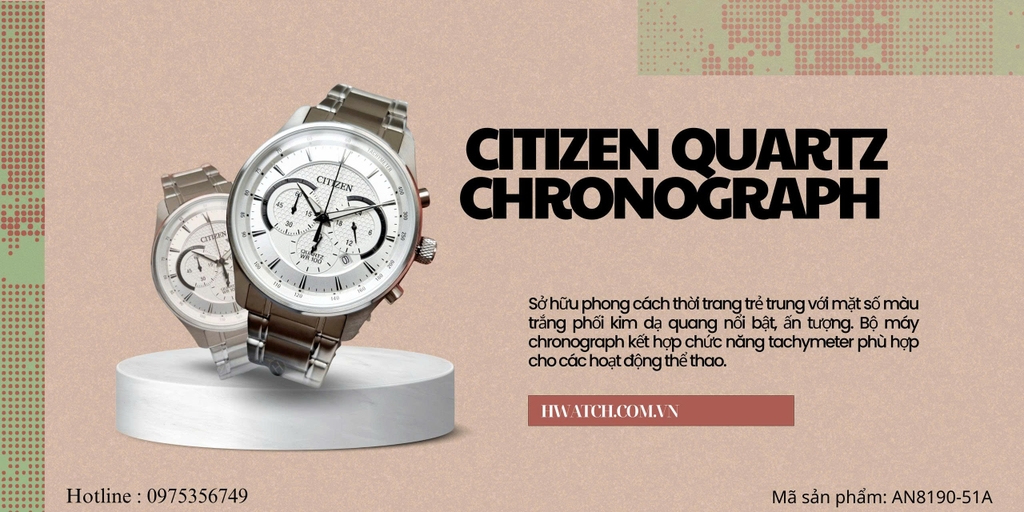  Citizen Quartz Chronograph AN8190-51A 