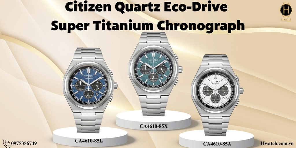 Citizen Quartz Eco-Drive Super Titanium Chronograph CA4610-85A CA4610-85L CA4610-85X