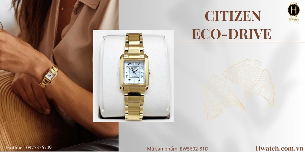 Citizen Quartz Eco-Drive L Bianca Gold Tone Watch 21.5mm EW5602-81D